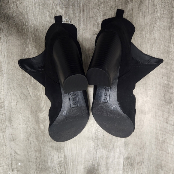 Women's Slip-On Open Toe Peep Toe Ankle Boots Suede Black - Size 8.5 *NWT* - Picture 8 of 9